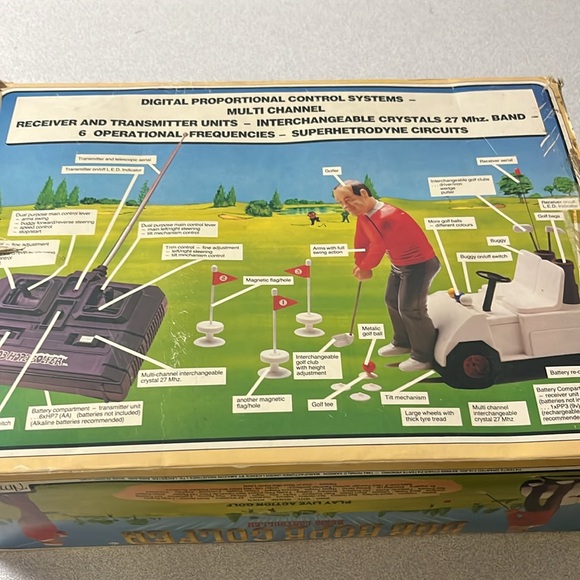 Vintage Bob Hope Golfers W/ Radio Controlled Golf Cart Game Made in Hong Kong - Picture 8 of 8